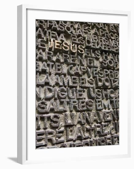 Words Including Jesus on Door, Sagrada Familia, Barcelona, Catalonia, Spain, Europe-Martin Child-Framed Photographic Print