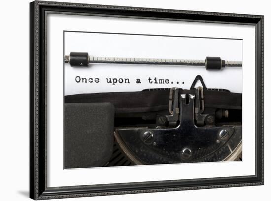 Words "Once Upon A Time" Written With Old Typewriter-foodbytes-Framed Art Print