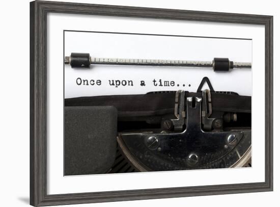 Words "Once Upon A Time" Written With Old Typewriter-foodbytes-Framed Art Print