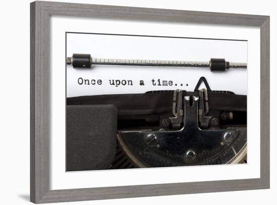 Words "Once Upon A Time" Written With Old Typewriter-foodbytes-Framed Art Print