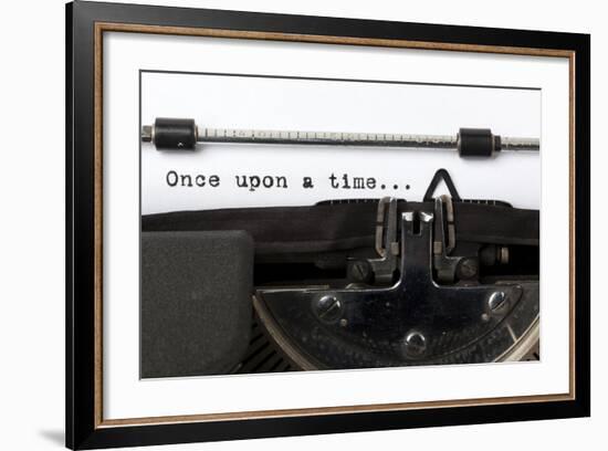 Words "Once Upon A Time" Written With Old Typewriter-foodbytes-Framed Art Print