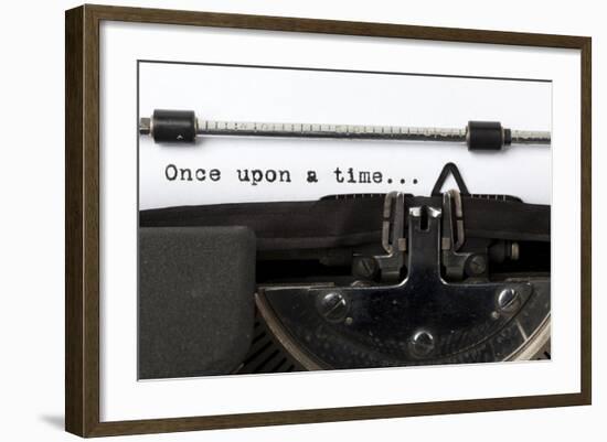 Words "Once Upon A Time" Written With Old Typewriter-foodbytes-Framed Art Print