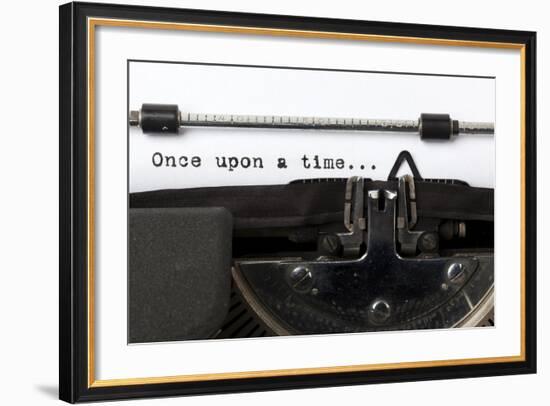 Words "Once Upon A Time" Written With Old Typewriter-foodbytes-Framed Art Print