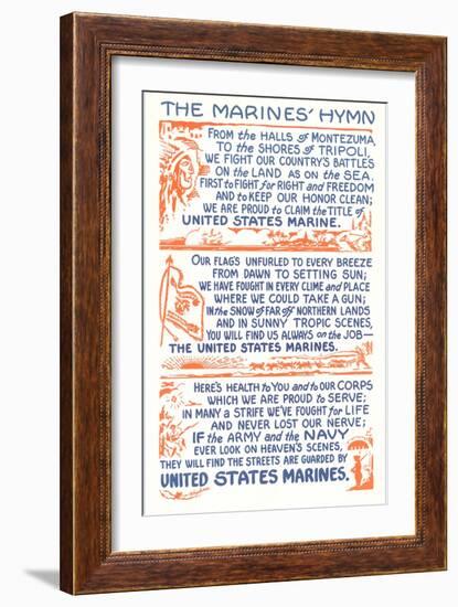 Words to Marines Hymn-null-Framed Art Print