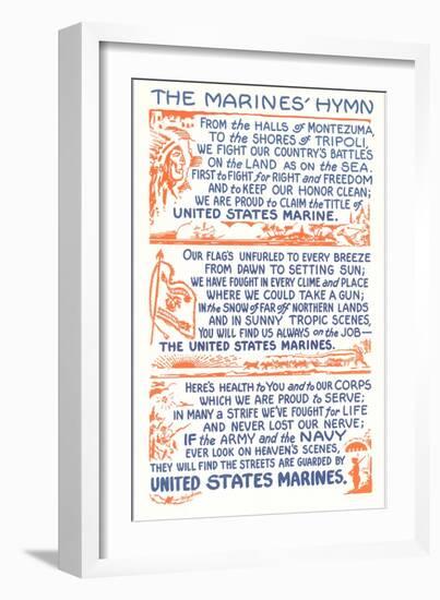 Words to Marines Hymn-null-Framed Art Print