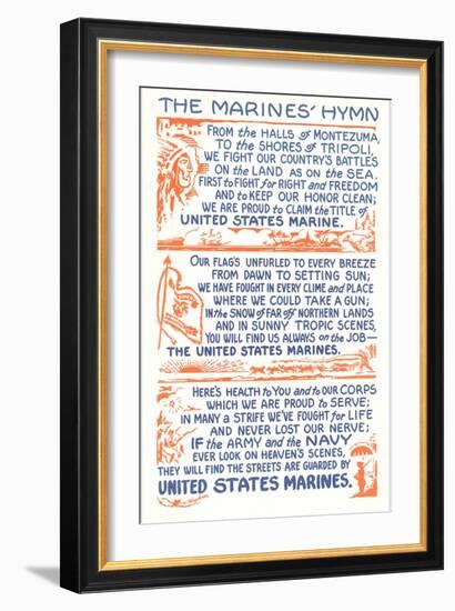 Words to Marines Hymn-null-Framed Art Print