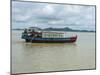 Work boat on Kaladan River, Rakhine State, Myanmar-null-Mounted Photographic Print