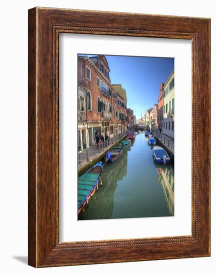 Work Boats Along Canals of Venice, Italy-Darrell Gulin-Framed Photographic Print
