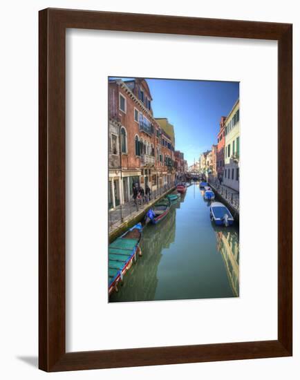 Work Boats Along Canals of Venice, Italy-Darrell Gulin-Framed Photographic Print