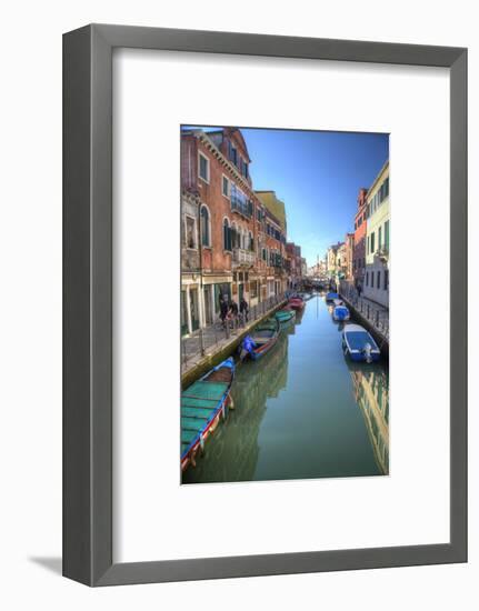 Work Boats Along Canals of Venice, Italy-Darrell Gulin-Framed Photographic Print