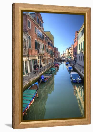 Work Boats Along Canals of Venice, Italy-Darrell Gulin-Framed Premier Image Canvas