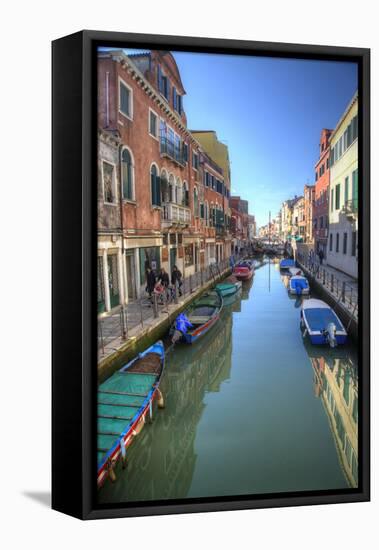 Work Boats Along Canals of Venice, Italy-Darrell Gulin-Framed Premier Image Canvas