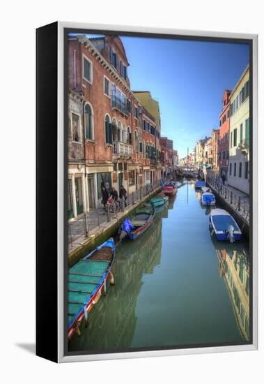 Work Boats Along Canals of Venice, Italy-Darrell Gulin-Framed Premier Image Canvas