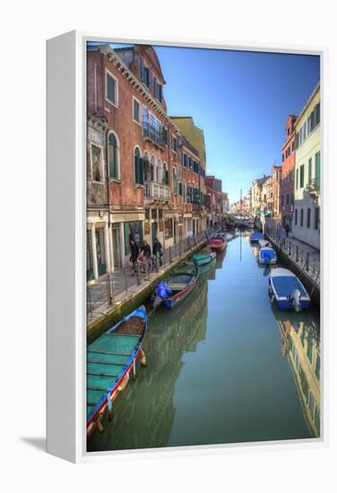 Work Boats Along Canals of Venice, Italy-Darrell Gulin-Framed Premier Image Canvas