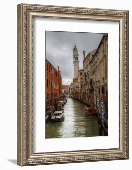 Work Boats Along Canals of Venice, Italy-Darrell Gulin-Framed Photographic Print