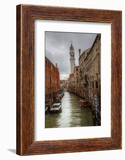 Work Boats Along Canals of Venice, Italy-Darrell Gulin-Framed Photographic Print