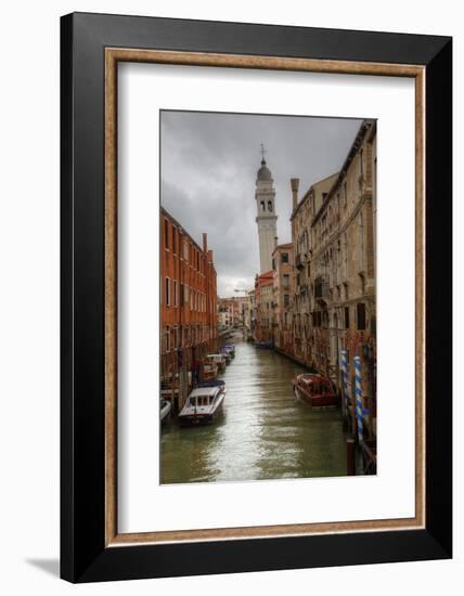 Work Boats Along Canals of Venice, Italy-Darrell Gulin-Framed Photographic Print