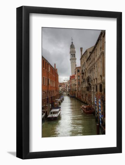 Work Boats Along Canals of Venice, Italy-Darrell Gulin-Framed Photographic Print