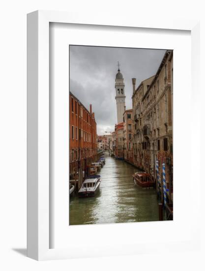 Work Boats Along Canals of Venice, Italy-Darrell Gulin-Framed Photographic Print