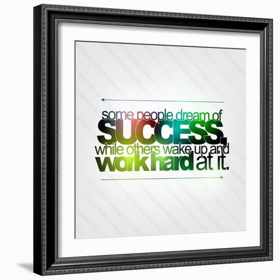 Work Hard for Success-maxmitzu-Framed Art Print