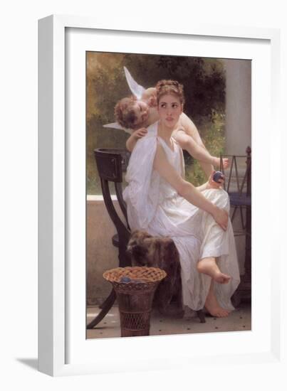 Work Interrupted-William Adolphe Bouguereau-Framed Art Print