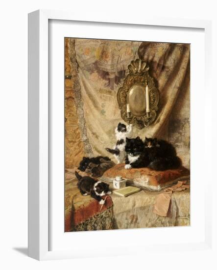 Work Rest and Play 1896-Henriette Ronner-Knip-Framed Giclee Print