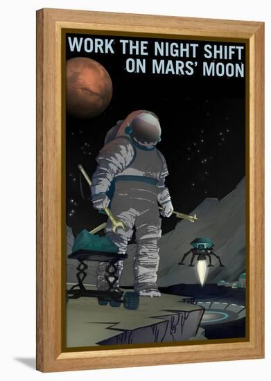 Work The Night Shift-NASA-Framed Stretched Canvas