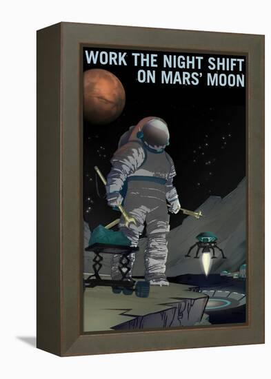 Work The Night Shift-NASA-Framed Stretched Canvas