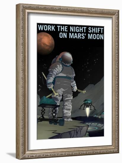 Work The Night Shift-NASA-Framed Art Print