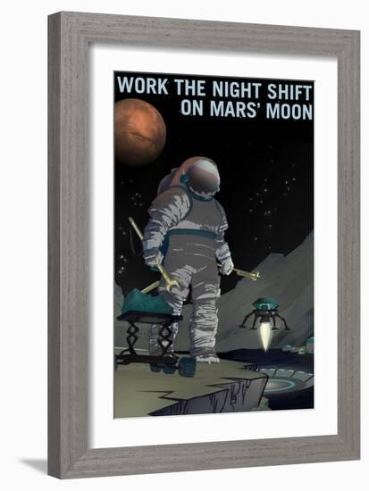 Work The Night Shift-NASA-Framed Art Print