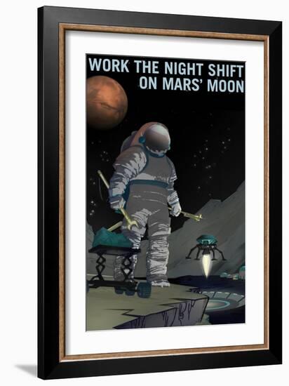 Work The Night Shift-NASA-Framed Art Print