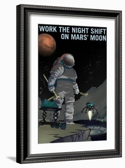 Work The Night Shift-NASA-Framed Art Print