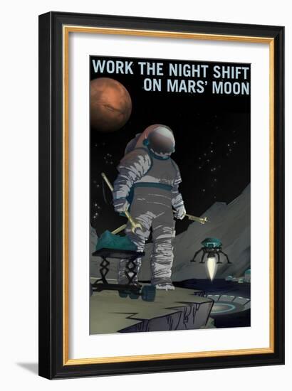 Work The Night Shift-NASA-Framed Art Print