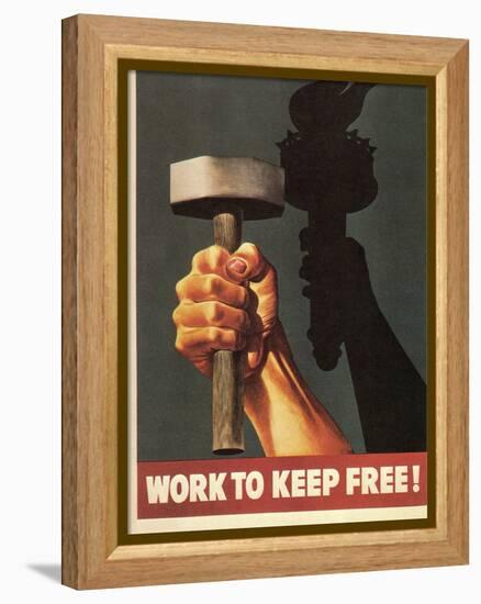 Work to Keep Free, Hand Holding Hammer-null-Framed Stretched Canvas