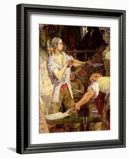 Work: Workman with Carnation in His Mouth, 1852-65-Ford Madox Brown-Framed Giclee Print