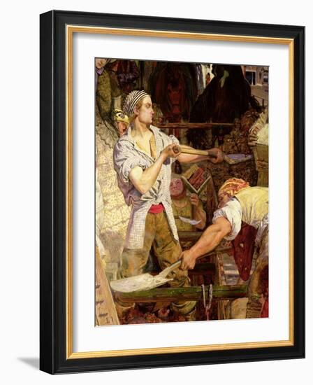 Work: Workman with Carnation in His Mouth, 1852-65-Ford Madox Brown-Framed Giclee Print