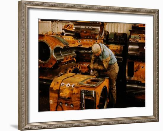 Worker at a General Electric Factory-Alfred Eisenstaedt-Framed Photographic Print