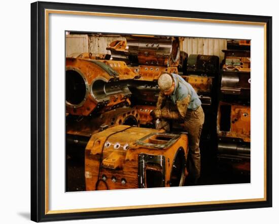 Worker at a General Electric Factory-Alfred Eisenstaedt-Framed Photographic Print