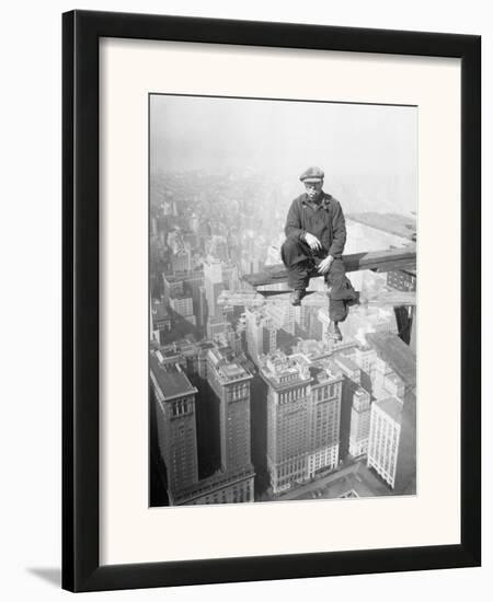 Worker on Skyscraper Beam, 1929-null-Framed Art Print