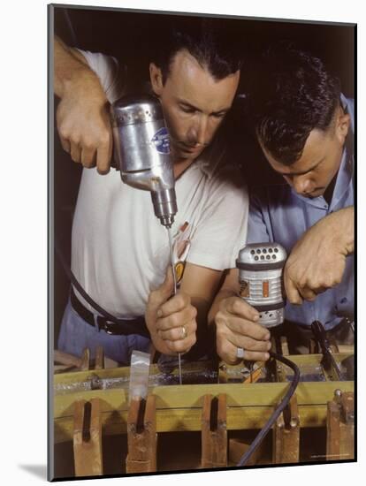 Workers Assembling Parts For a Consolidated Aircraft-Dmitri Kessel-Mounted Photographic Print