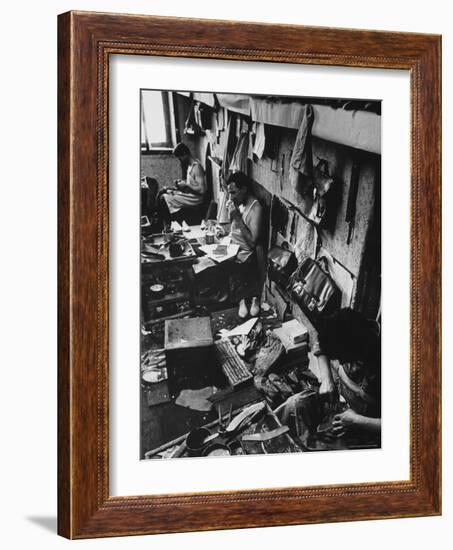 Workers at Small Shoe Factory-Paul Schutzer-Framed Photographic Print