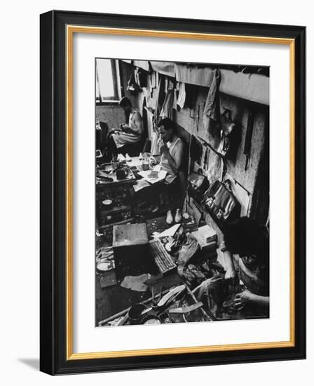 Workers at Small Shoe Factory-Paul Schutzer-Framed Photographic Print