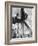 Workers balancing on steel beam above streets during construction of the Manhattan Company Building-Arthur Gerlach-Framed Photographic Print