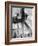 Workers balancing on steel beam above streets during construction of the Manhattan Company Building-Arthur Gerlach-Framed Photographic Print