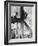 Workers balancing on steel beam above streets during construction of the Manhattan Company Building-Arthur Gerlach-Framed Photographic Print