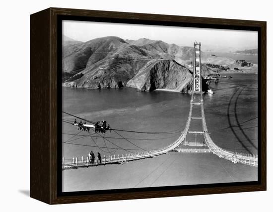 Workers Complete the Catwalks for the Golden Gate Bridge-null-Framed Premier Image Canvas