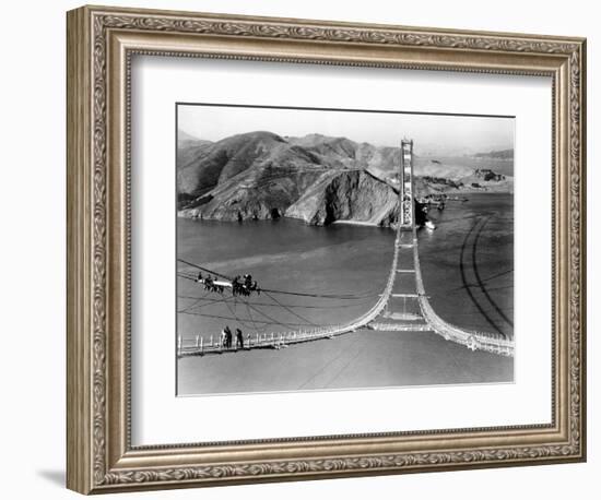 Workers Complete the Catwalks for the Golden Gate Bridge-null-Framed Photographic Print