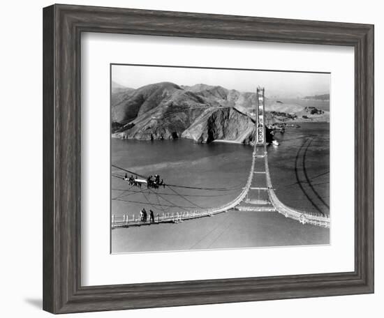 Workers Complete the Catwalks for the Golden Gate Bridge-null-Framed Photographic Print