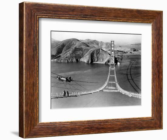 Workers Complete the Catwalks for the Golden Gate Bridge-null-Framed Photographic Print