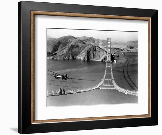 Workers Complete the Catwalks for the Golden Gate Bridge-null-Framed Photographic Print